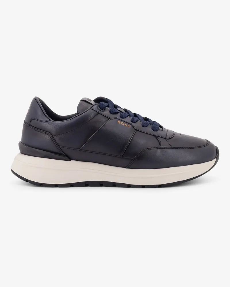 HUGO BOSS Leather low-top sneakers -  - gender_Man Blue