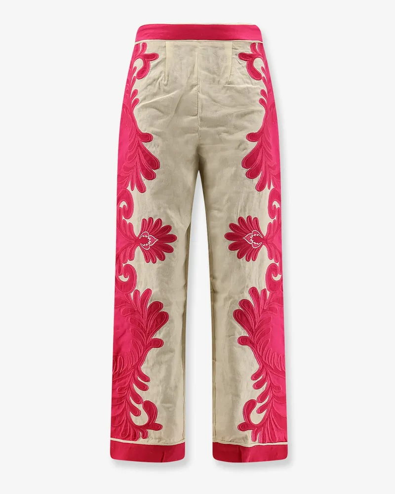 FARM Rio Linen and viscose blend trousers -  - gender_Woman Pink