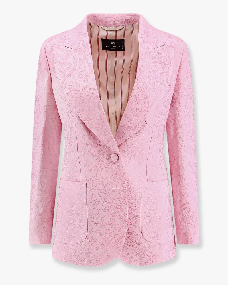 Etro Jacquard silk blend blazer with embroidery -  - gender_Woman Pink