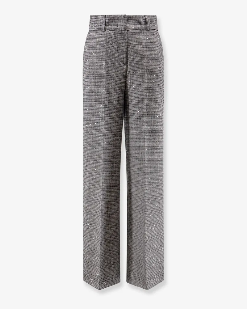 ACTUALEE Tartan trousers with lurex and sequin trim -  - gender_Woman Grey