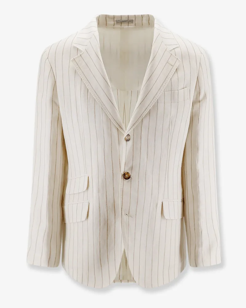 Brunello Cucinelli Linen blazer -  - gender_Man White