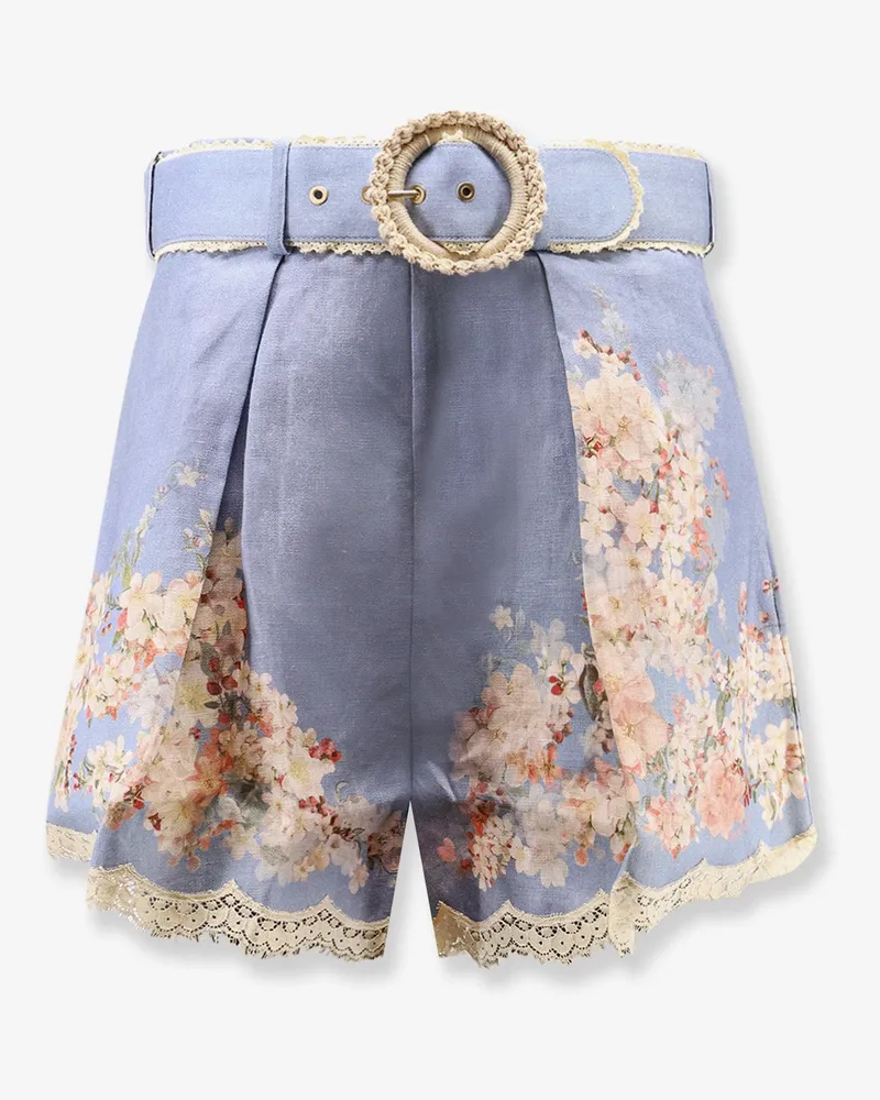 Zimmermann Cascadian Tuck ramie shorts -  - gender_Woman Blue