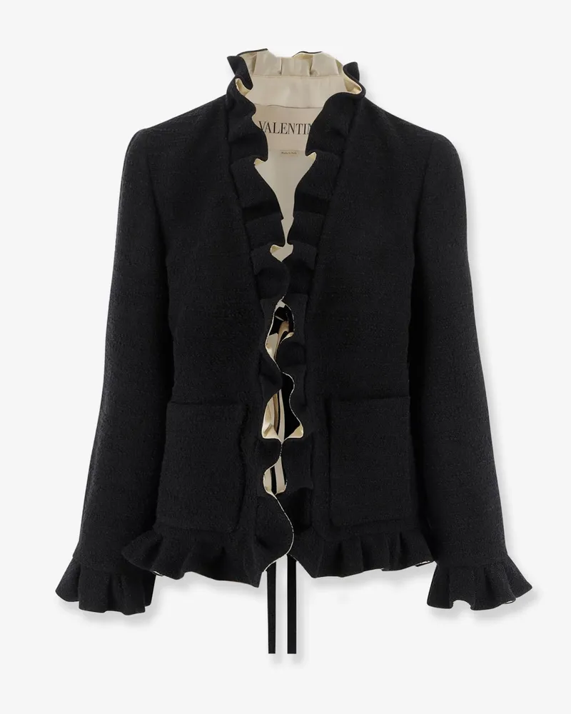 Valentino Garavani Silk blazer with frontal knot -  - gender_Woman Black