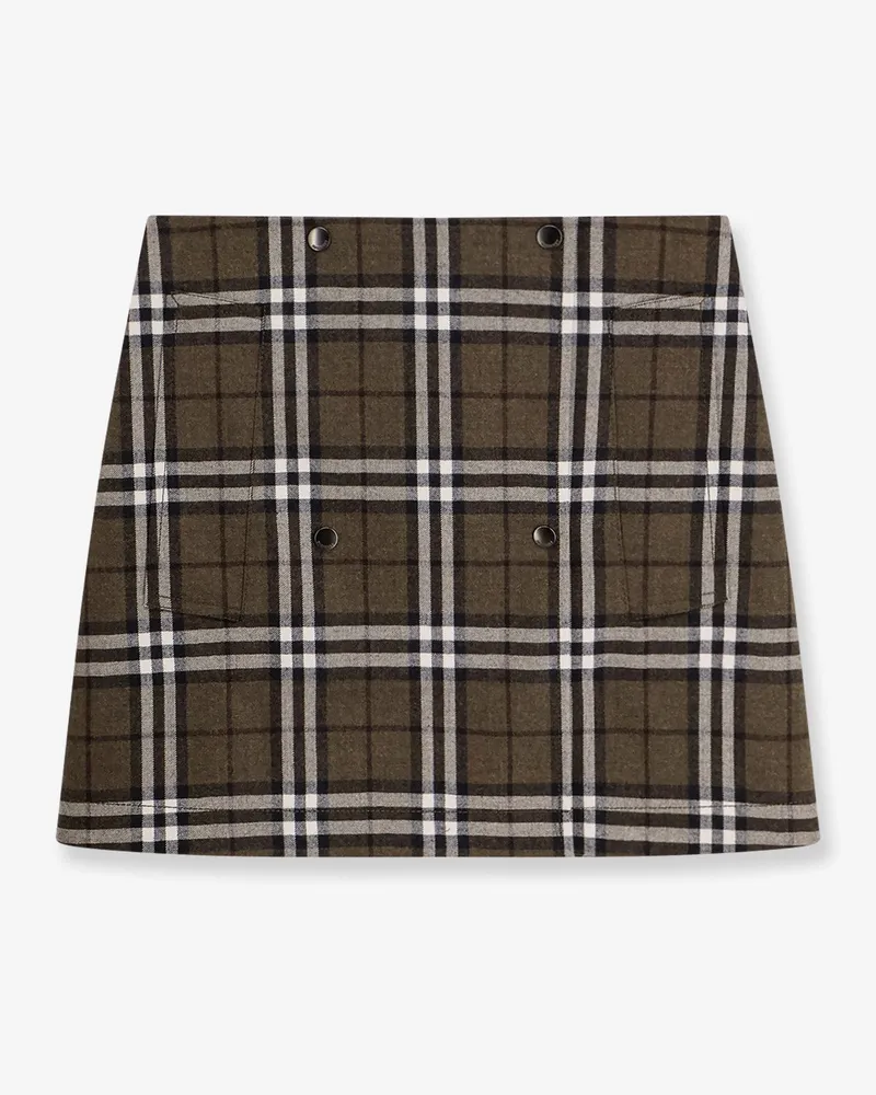 Burberry Virgin wool skirt with  Check print - BURBERRY - gender_Woman Green