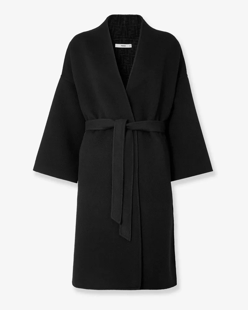 Fendi FF Zucca Wool Midi Coat black -  - gender_Woman Black