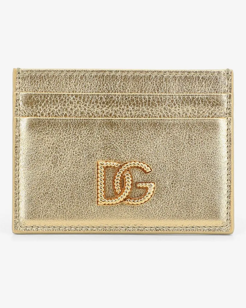 Dolce & Gabbana Laminated leather card holder -  - gender_Woman Gold