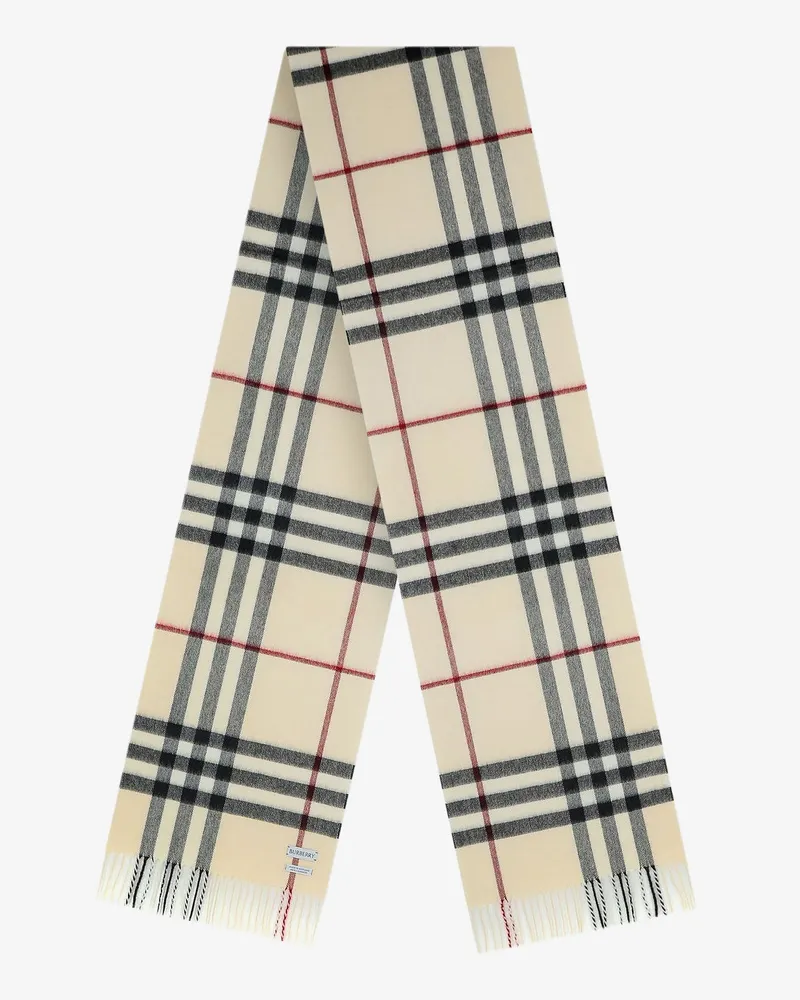 Burberry Cashmere scarf with Giant Check motif -  - gender_Man Beige