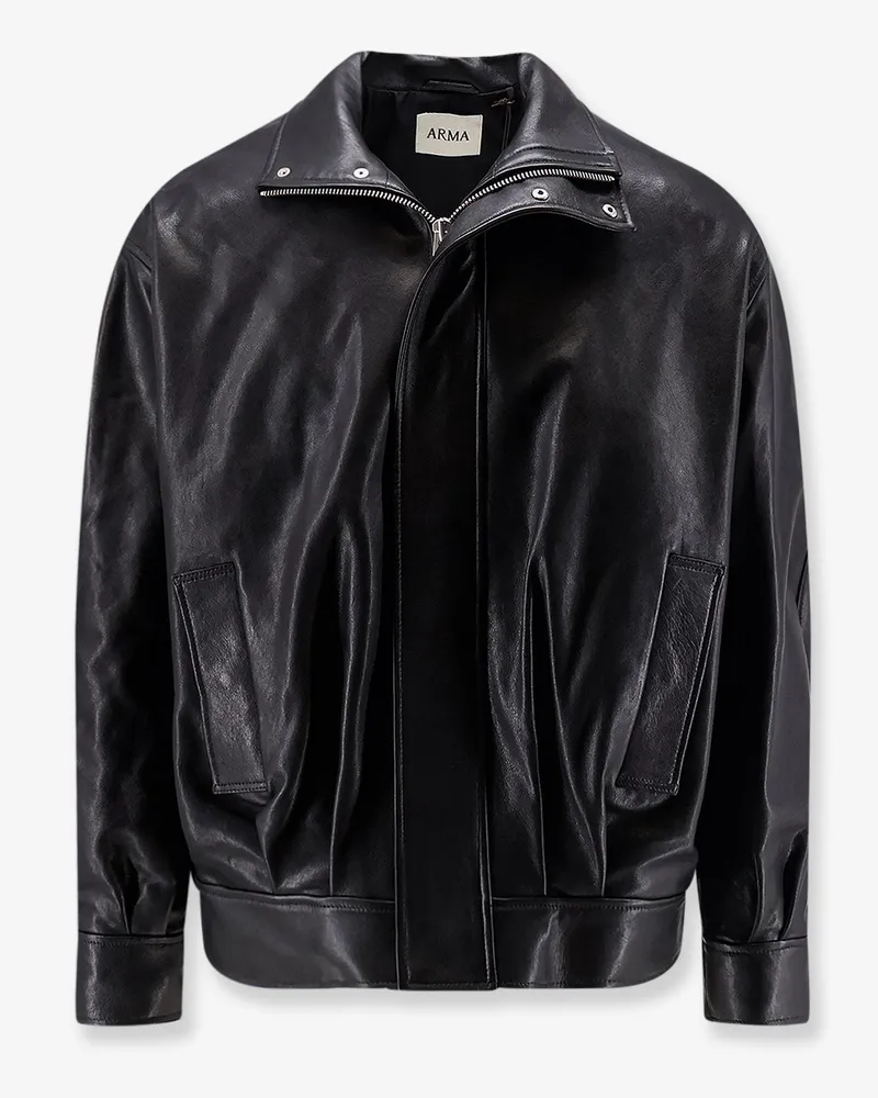 Arma Paulo black leather jacket -  - gender_Man Black