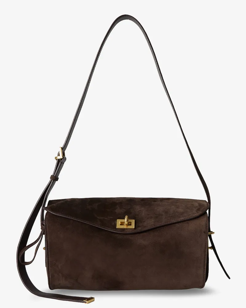 Balenciaga Le 7 Medium suede shoulder bag -  - gender_Woman Brown