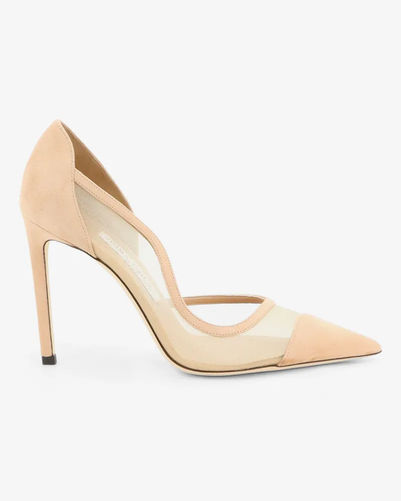 Jimmy Choo Brigitte voile and suede décolleté -  - gender_Woman Beige