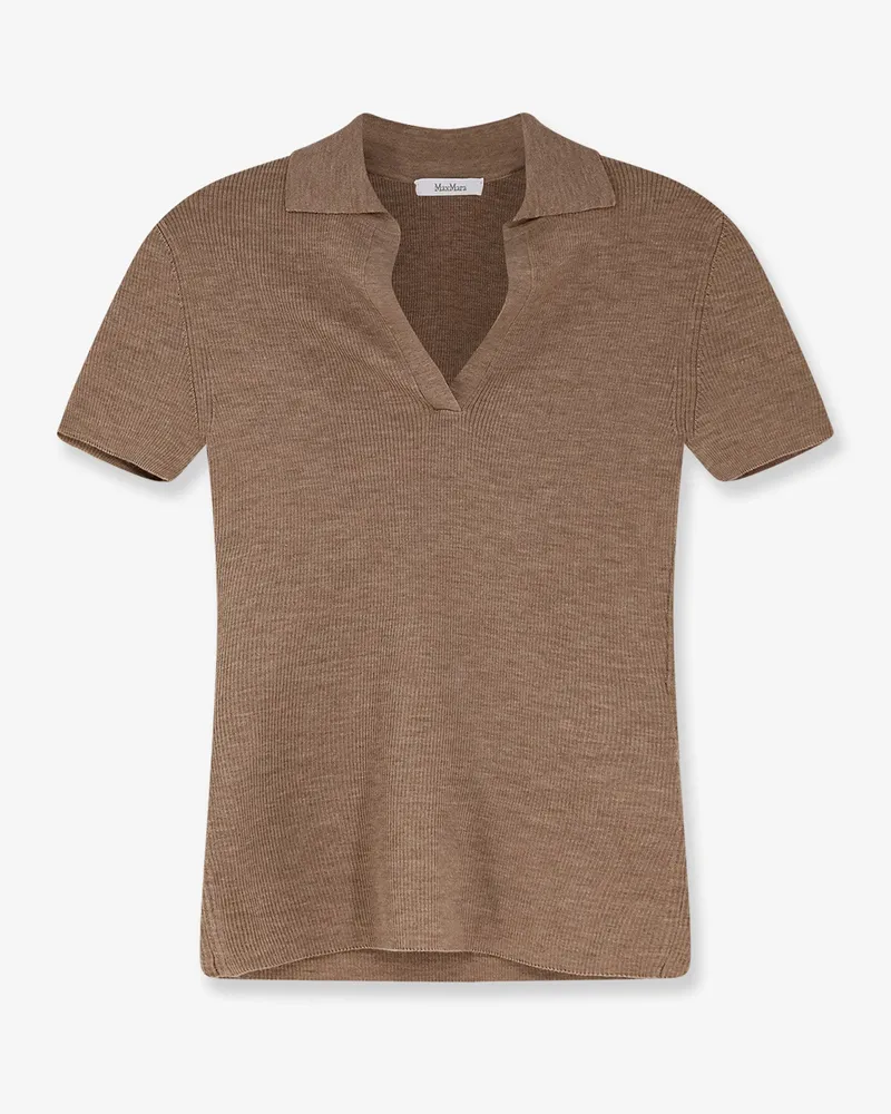 Max Mara Albero virgin wool polo shirt -  - gender_Woman Beige