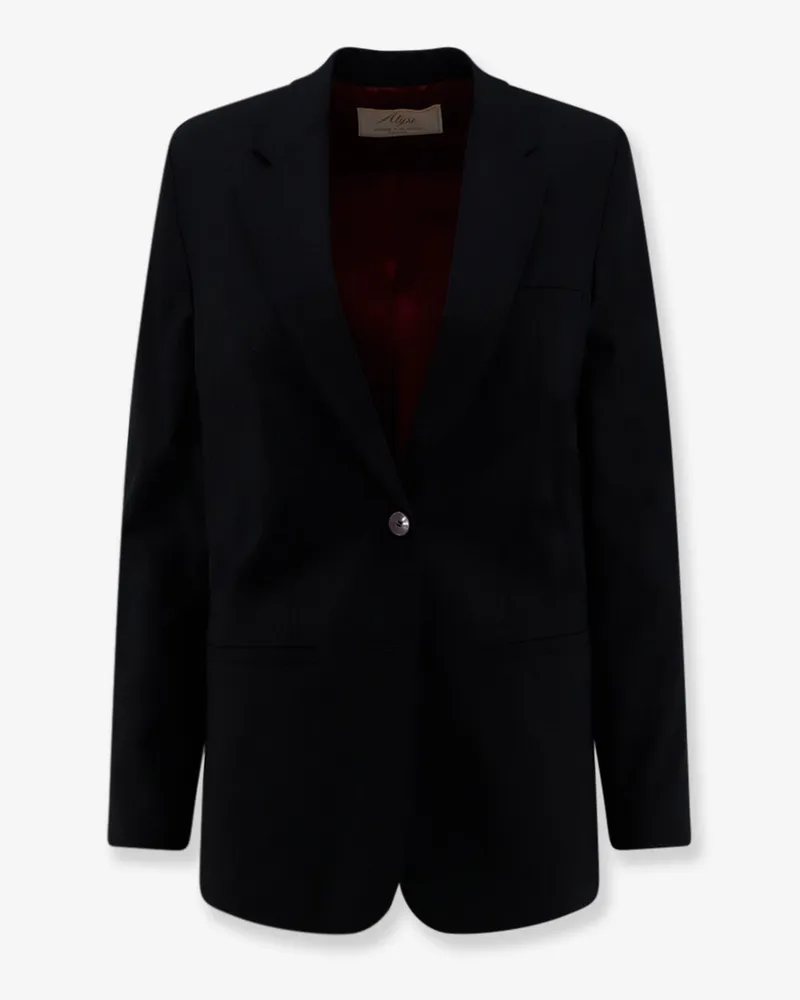 ALYSI Single-breasted stretch virgin wool blazer -  - gender_Woman Black