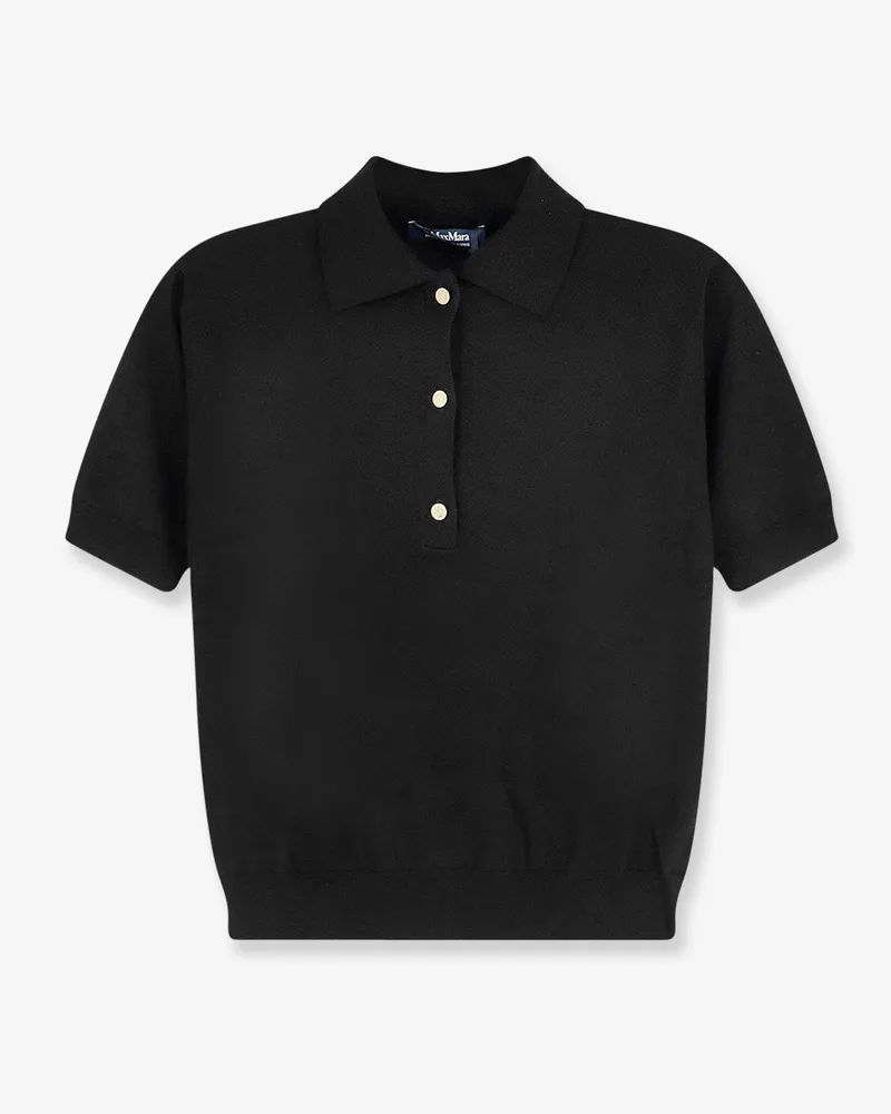 Max Mara Smmpomposa cotton, silk, and cashmere polo shirt -  - gender_Woman Black