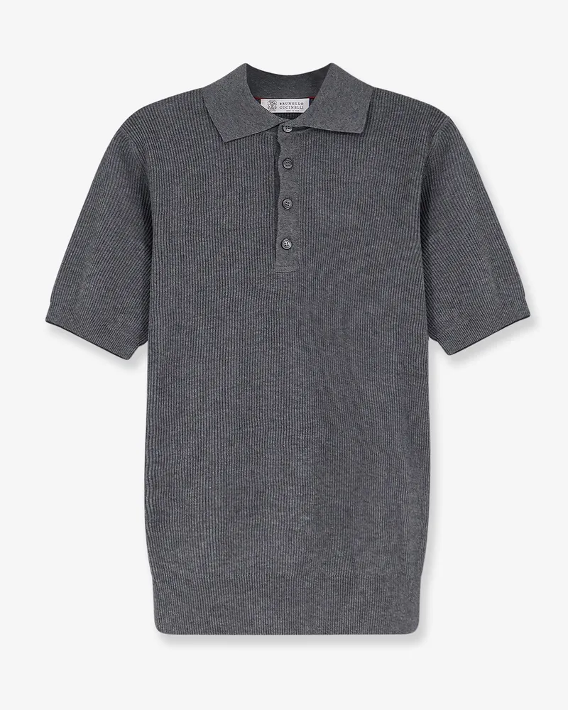 Brunello Cucinelli Cotton polo shirt -  - gender_Man Grey