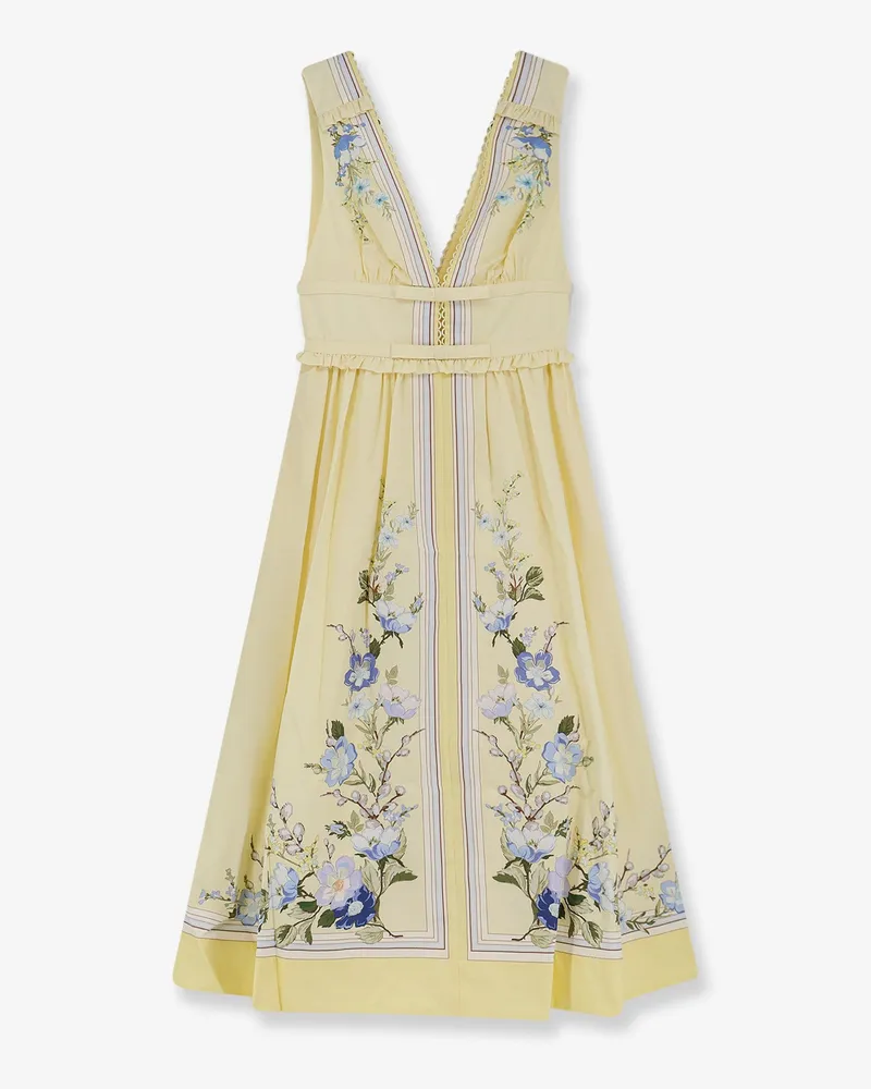 Self-Portrait Long cotton dress with floral print -  - gender_Woman Yellow