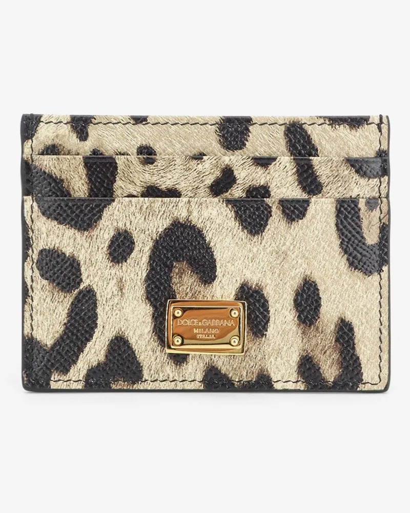 Dolce & Gabbana Hammered leather card holder with animal print -  - gender_Woman Animal