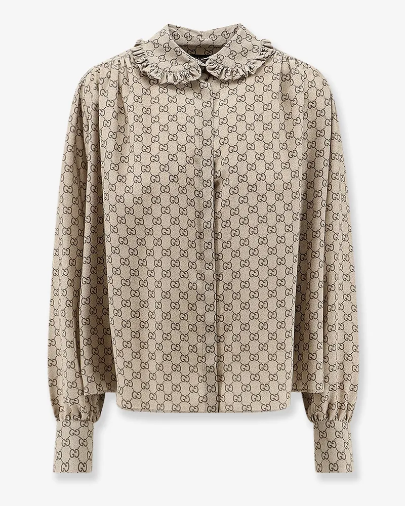 Gucci Primavera silk shirt with GG print - GUCCI - gender_Woman Beige