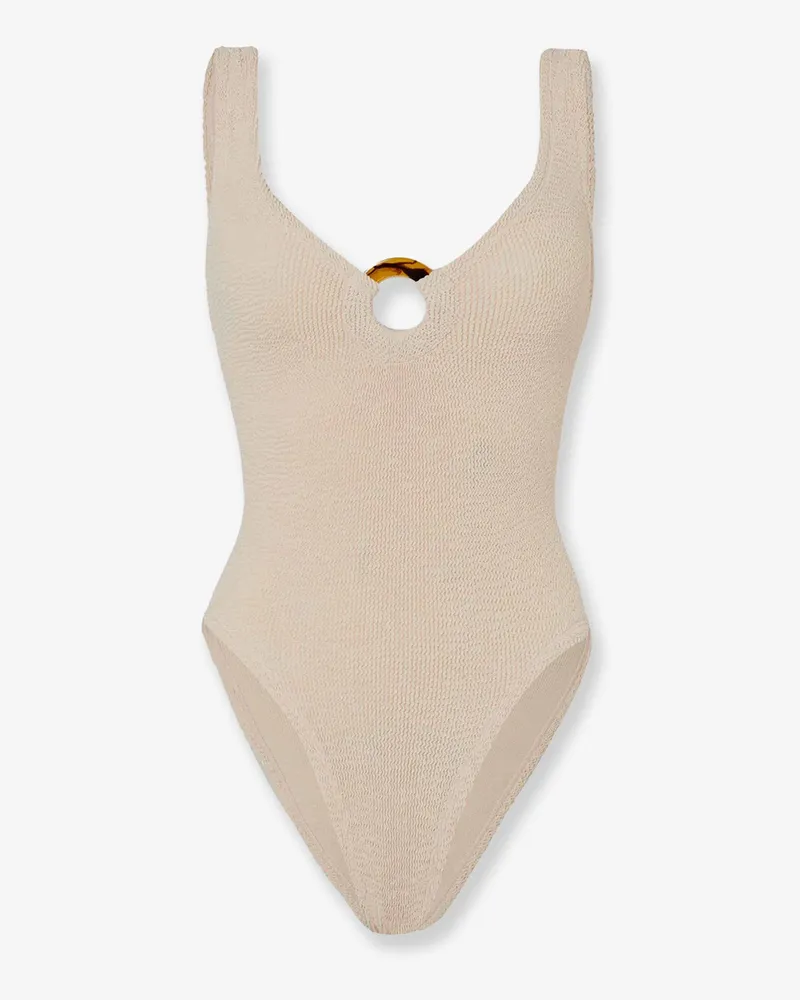 Hunza G Celine Crinkle fabric one-piece swimsuit -  - gender_Woman Beige