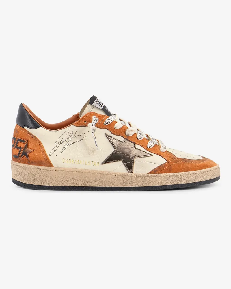 Golden Goose Ballstar sneakers in suede and leather with iconic side logo -  - gender_Man Orange