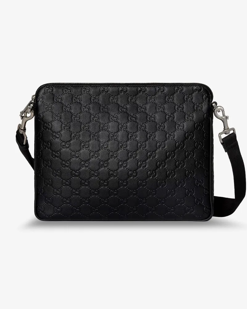 Gucci GG Emblem leather crossbody bag -  - gender_Man Grey