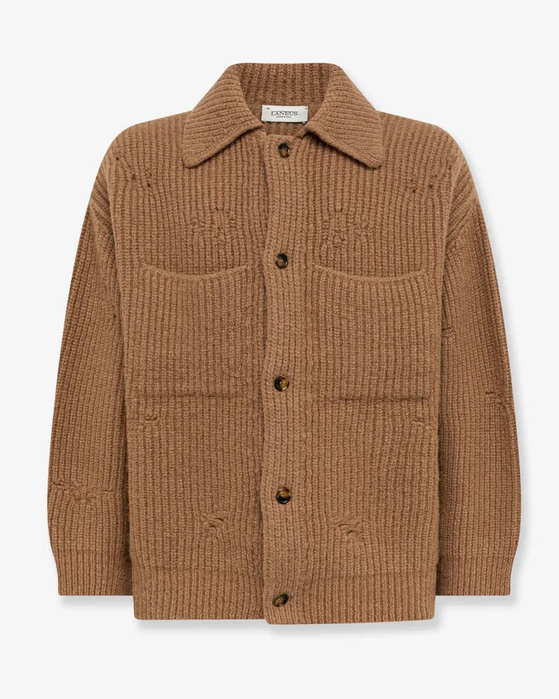 Laneus Ribbed wool jacket -  - gender_Man Brown