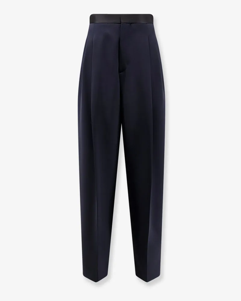 Bottega Veneta Wool trousers with satin waistband -  - gender_Woman Blue