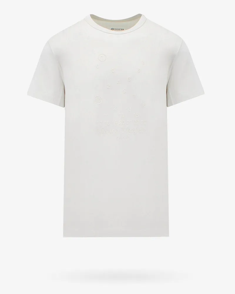 Maison Margiela Cotton t-shirt with embroidered frontal logo -  - gender_Man Beige