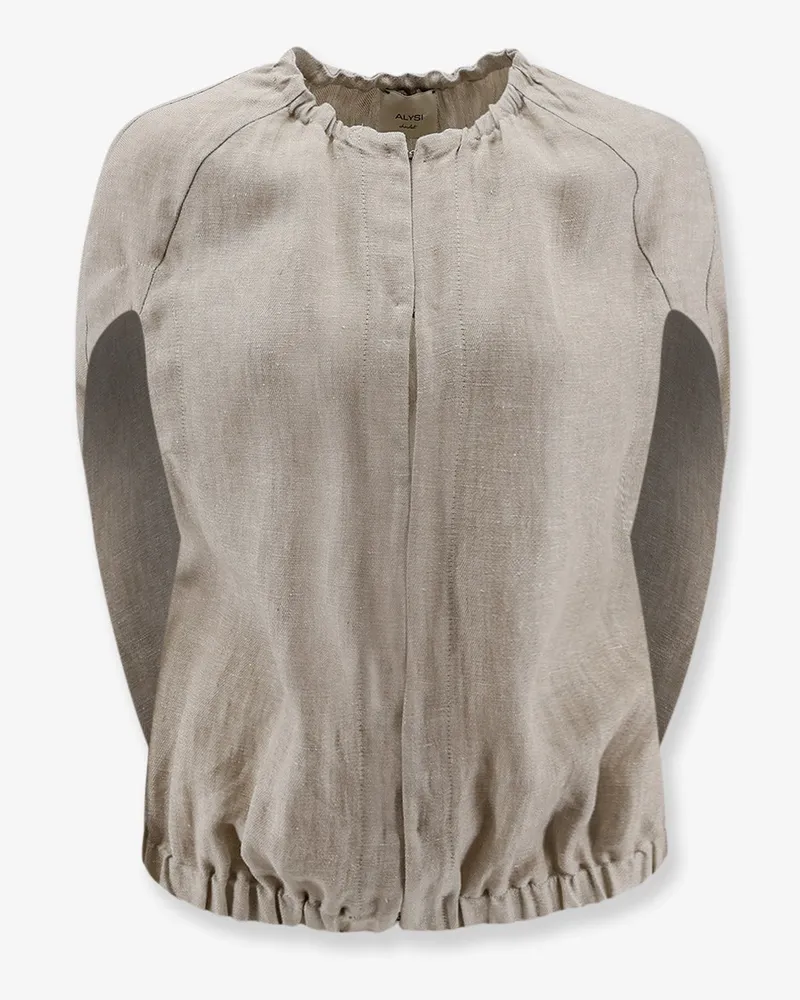 ALYSI Délavé linen sleeveless jacket -  - gender_Woman Beige