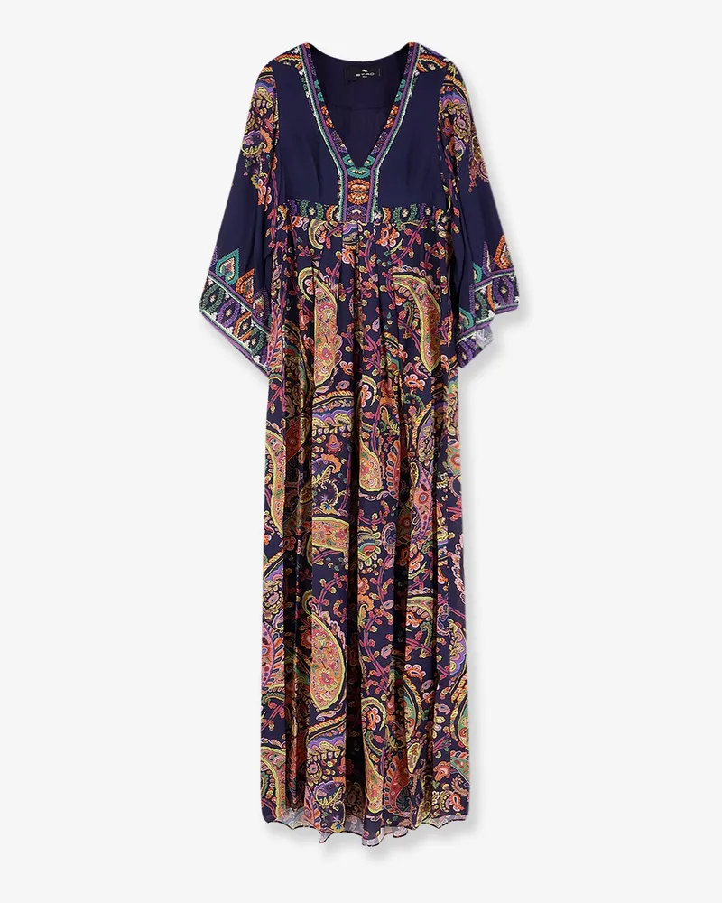 Etro Multicolor viscose long dress -  - gender_Woman Multicolor