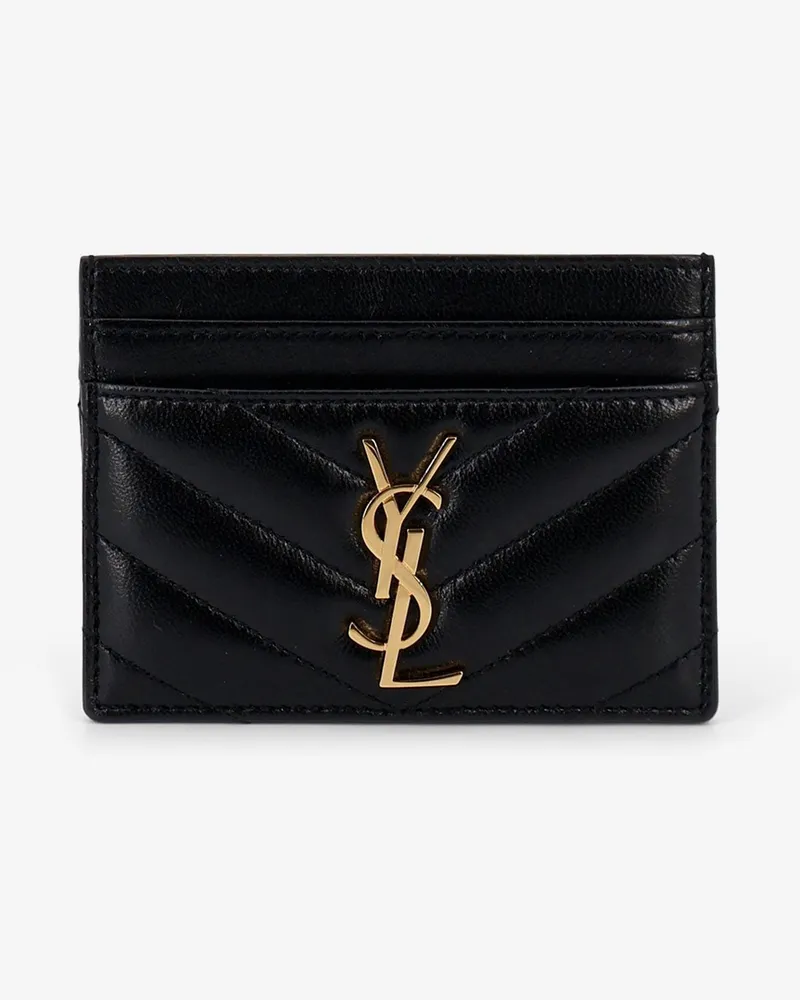 Saint Laurent Cassandre leather card holder -  - gender_Woman Black