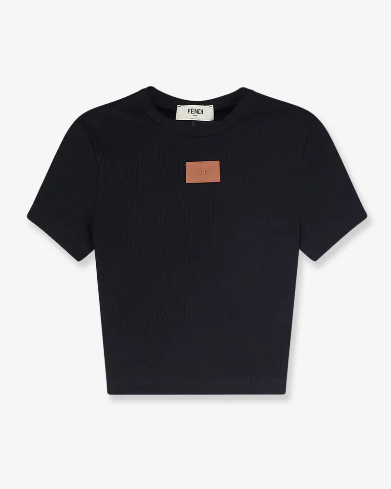 Fendi Cropped stretch cotton t-shirt -  - gender_Woman Black