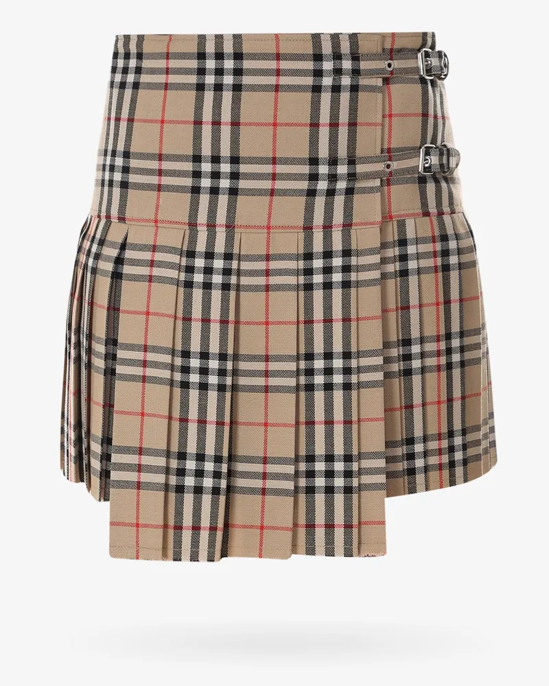 Burberry Wool skirt with iconic print -  - gender_Woman Beige