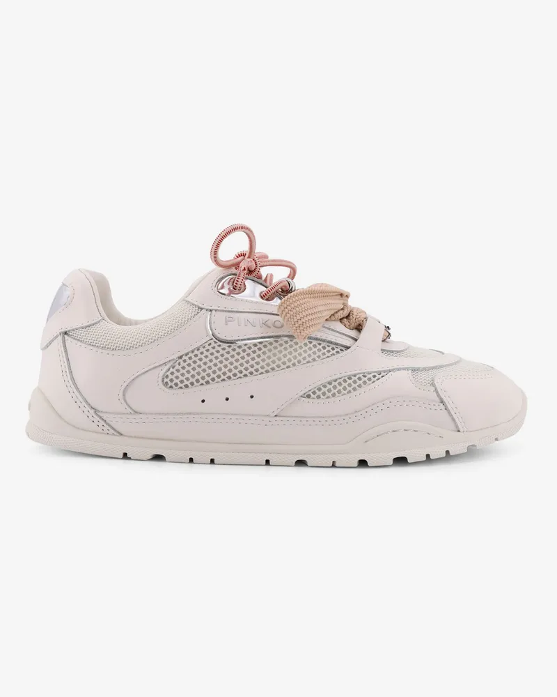 Pinko Yulia mesh sneakers with leather inserts -  - gender_Woman White