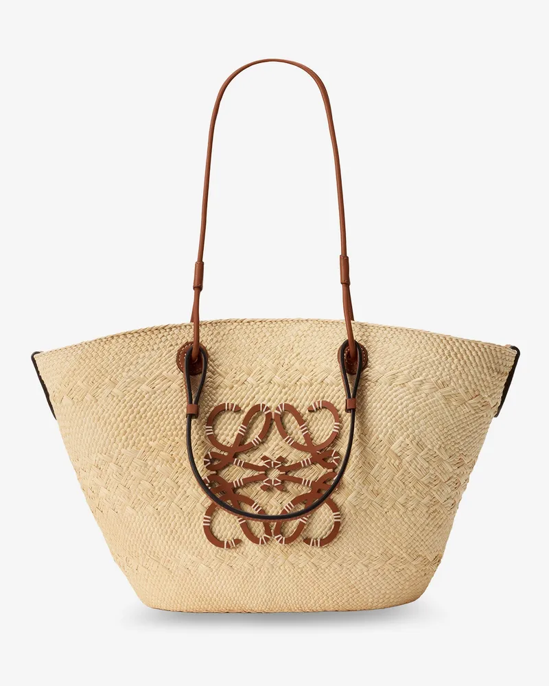 Loewe Paula's Ibiza -Anagram raffia and leather shoulder bag -  - gender_Woman Beige