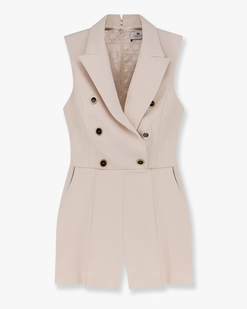 Elisabetta Franchi Jumpsuit with sholder pads and leather belt -  - gender_Woman White