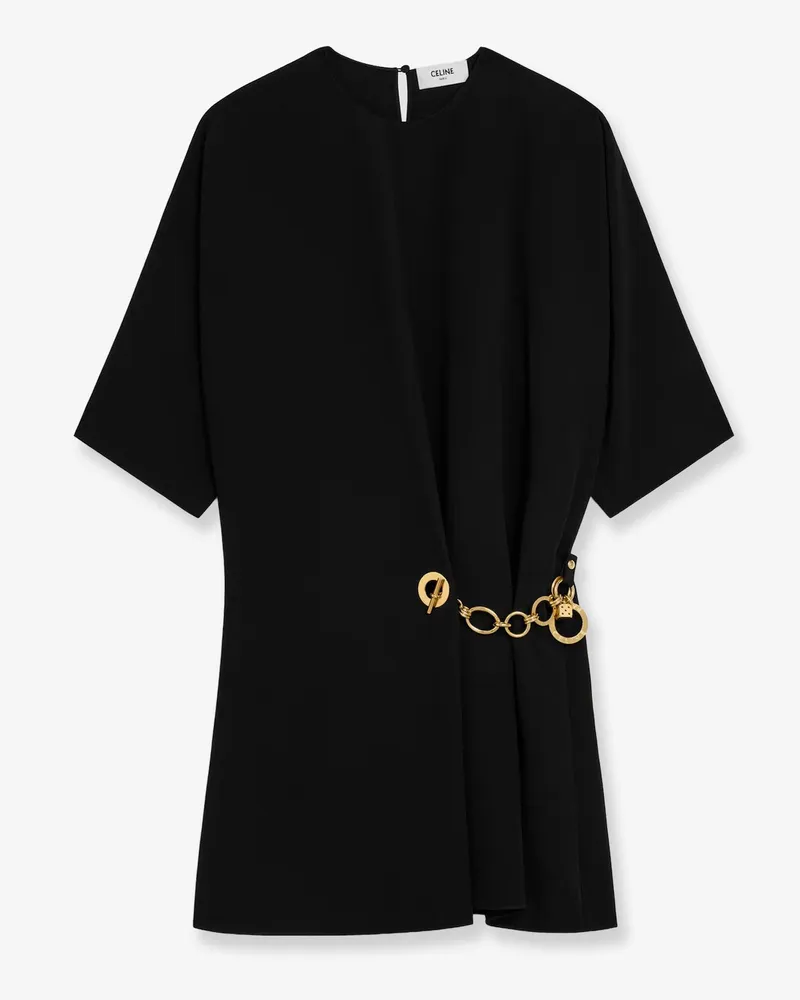 Celine Wrap dress with gold metal charms -  - gender_Woman Black