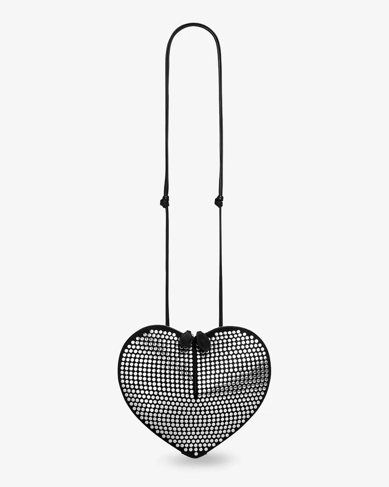 Alaïa Le Coeur suede shoulder bag with all-over studs -  - gender_Woman Black