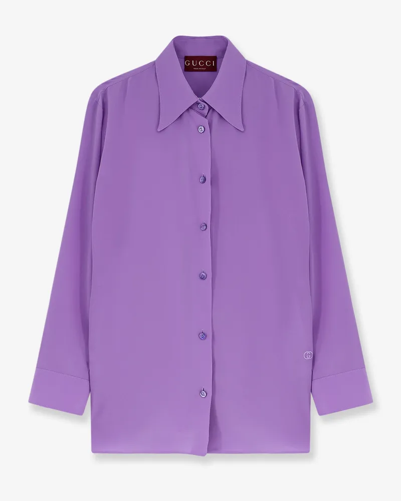 Gucci Silk shirt with GG embroidery -  - gender_Woman Purple