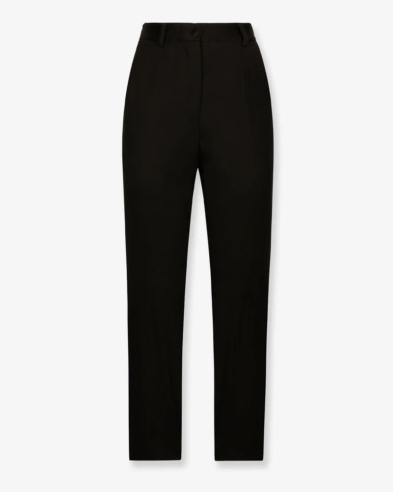Dolce & Gabbana Tuxedo virgin wool and silk trousers -  - gender_Woman Black