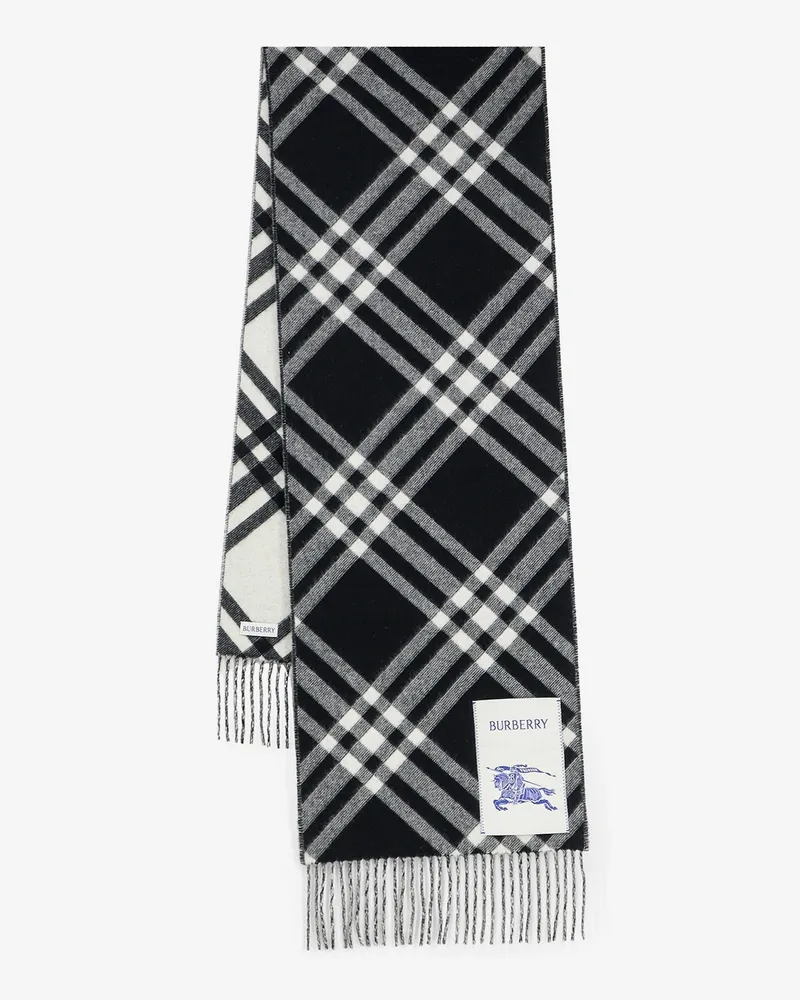 Burberry Cashmere scarf with check pattern -  - gender_Unisex Black