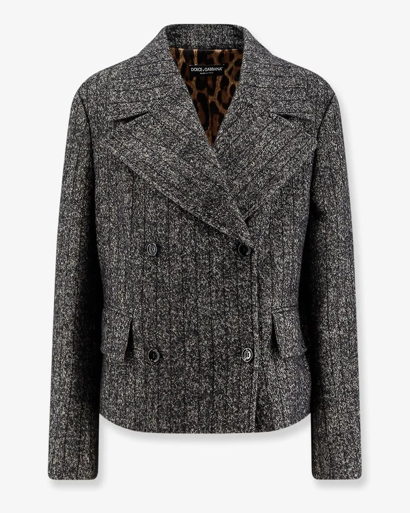 Dolce & Gabbana Wool blend striped double-breasted blazer -  - gender_Woman Grey