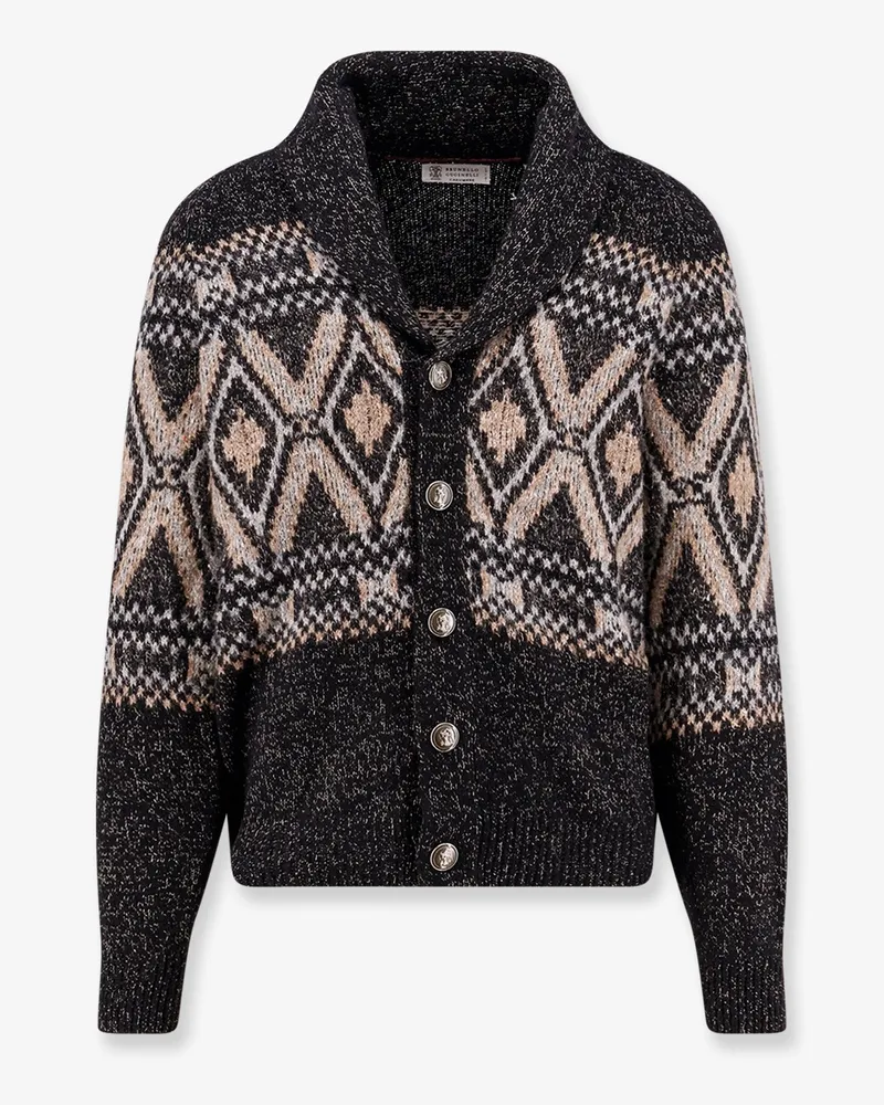 Brunello Cucinelli Wool, silk and cashmere cardigan -  - gender_Man Black