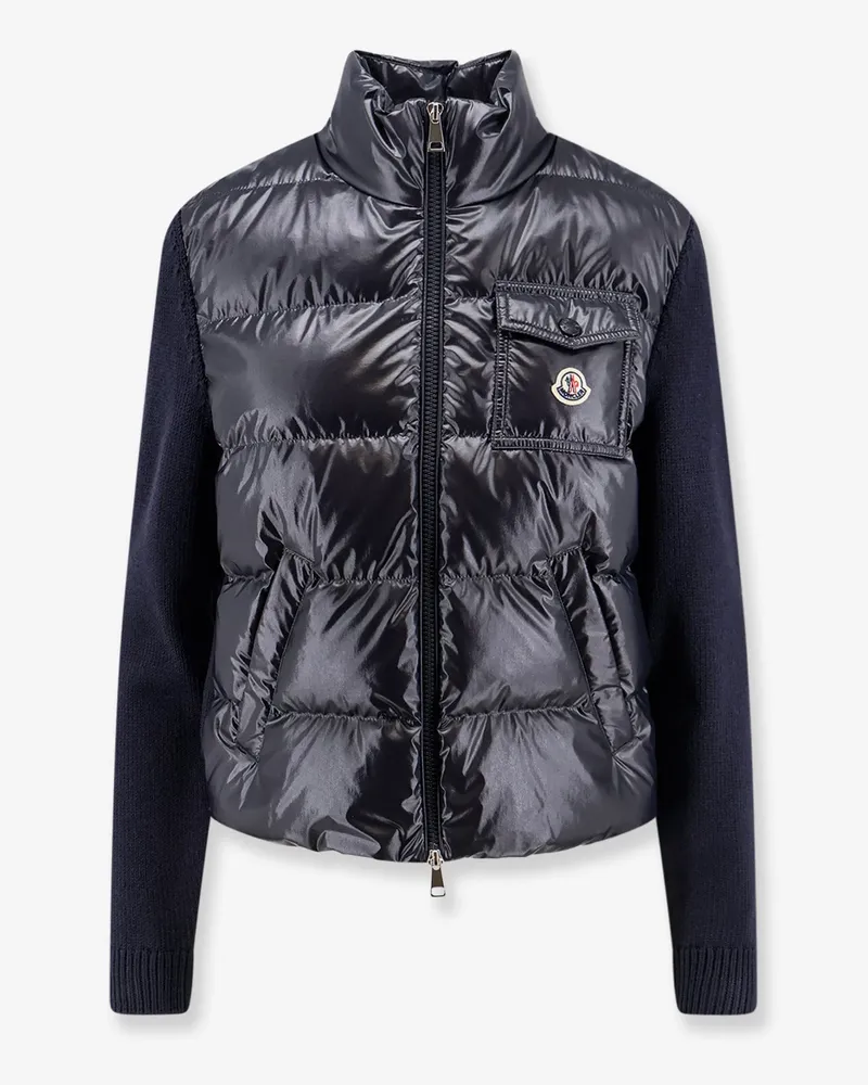 Moncler Down Jacket with virgin wool inserts -  - gender_Woman Blue