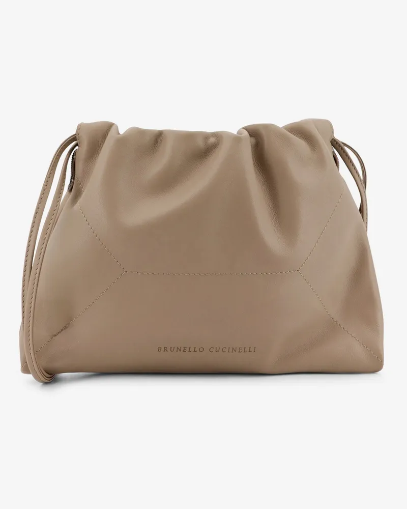 Brunello Cucinelli BC Duo leather shoulder bag -  - gender_Woman Beige