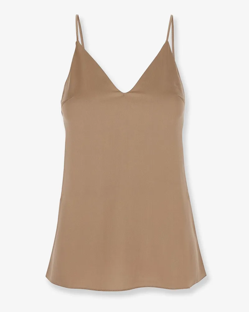 Brunello Cucinelli Stretch silk top -  - gender_Woman Brown