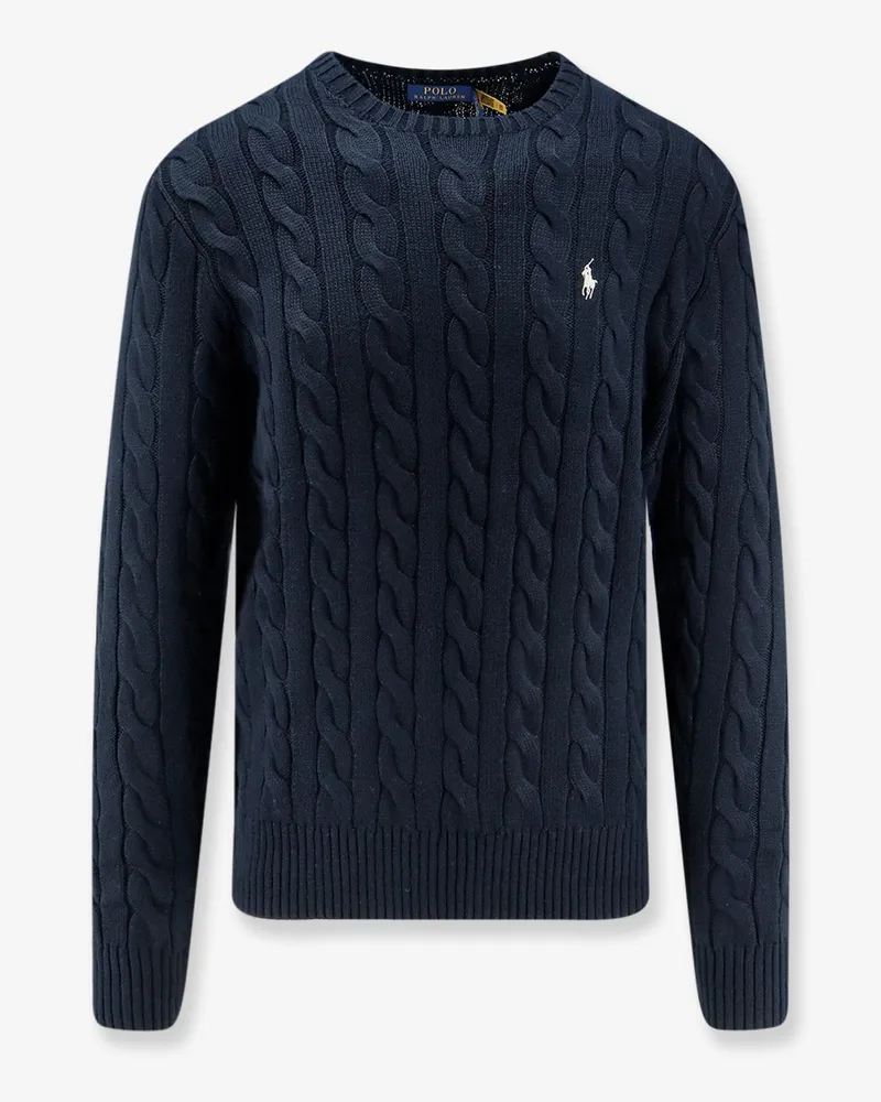 Ralph Lauren Cotton sweater with cable knit -  - gender_Man Blue