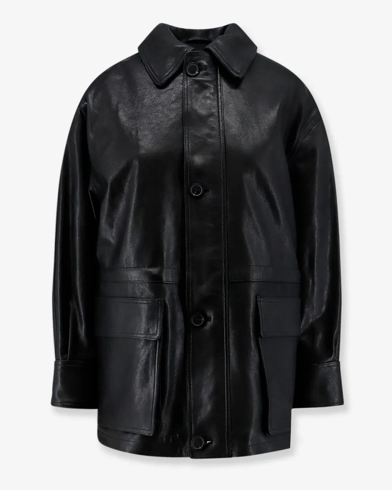 Arma Maeve leather jacket with front button fastening -  - gender_Woman Black