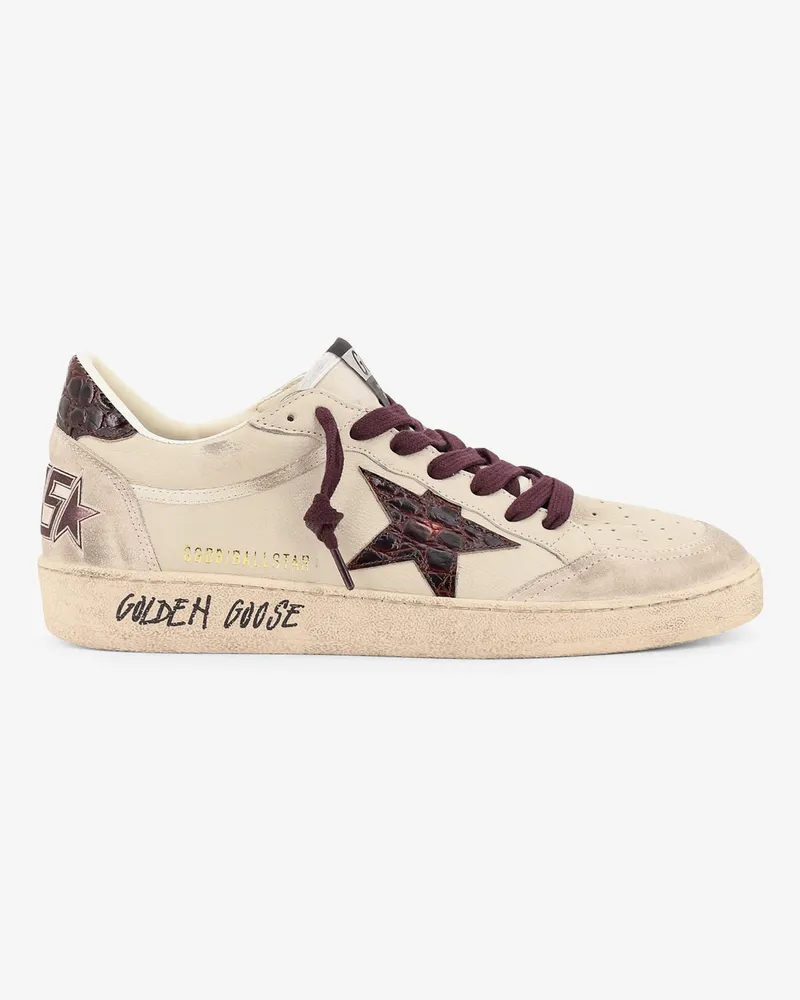 Golden Goose Ballstar leather sneakers with iconic side logo -  - gender_Man White