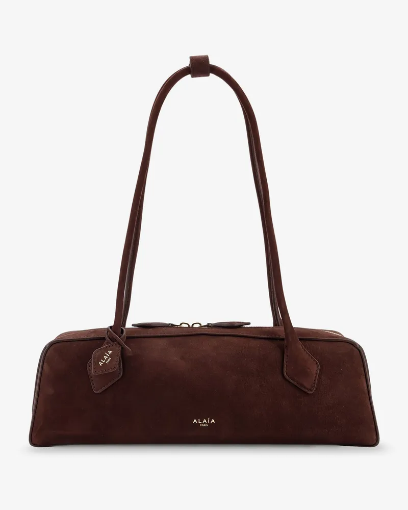 Alaïa Teckel Medium suede shoulder bag -  - gender_Woman Brown