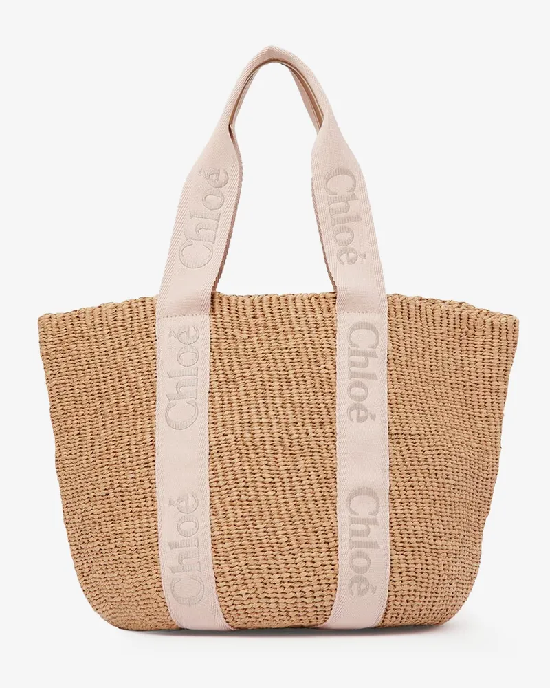 Chloé Woody raffia shoulder bag -  - gender_Woman Brown